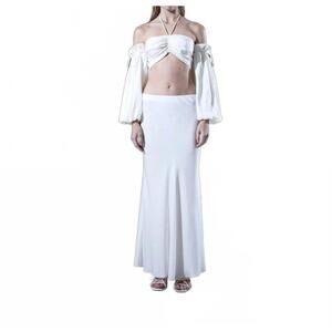 NEW SLEEPING WITH JACQUES bronte midi top in white